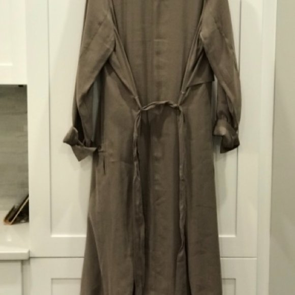 Armani Exchange Long Trench Coat in Beige - Picture 3 of 6